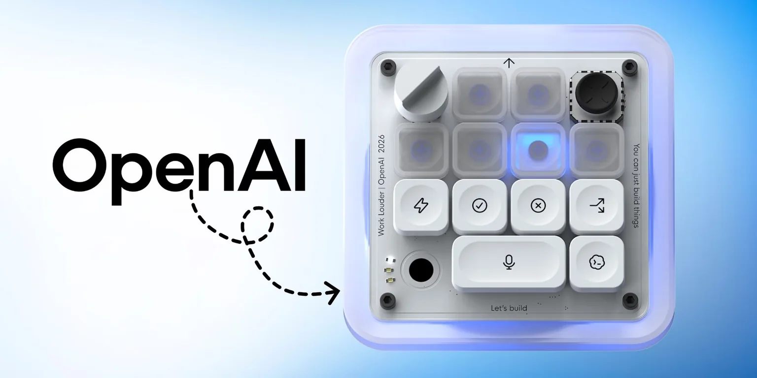 The Codex Micro control pad: a white translucent macro pad with thirteen keys, a rotary knob and a joystick